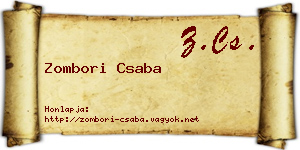 Zombori Csaba névjegykártya